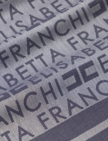 Pashmina grande in lurex jacquard oltremare