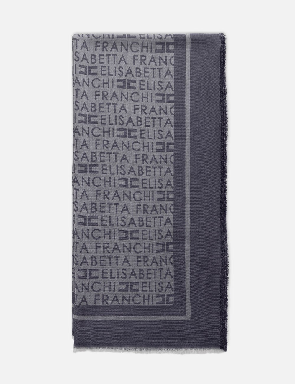 Pashmina grande in lurex jacquard oltremare