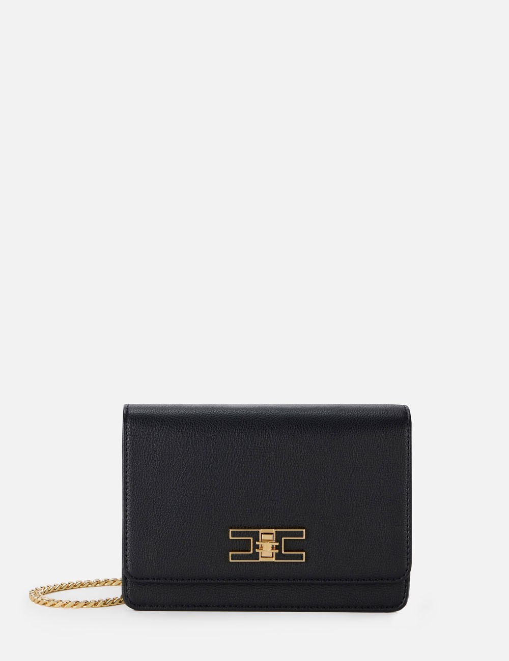 Tracolla piccola con placca logo nero