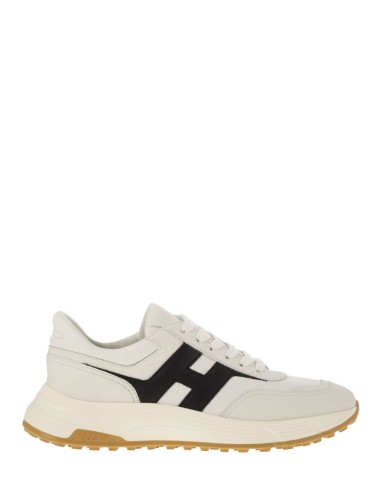 Sneakers HYPERLIGHT in pelle con H bianco nero