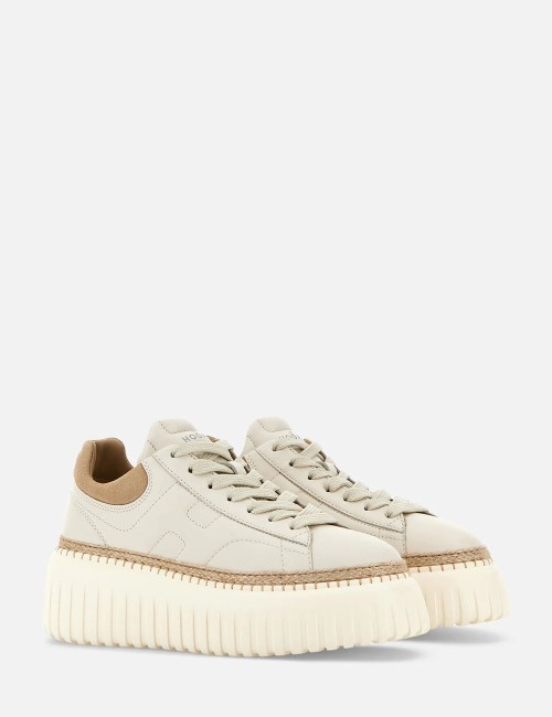 Sneakers H-Stripes Avorio Marrone