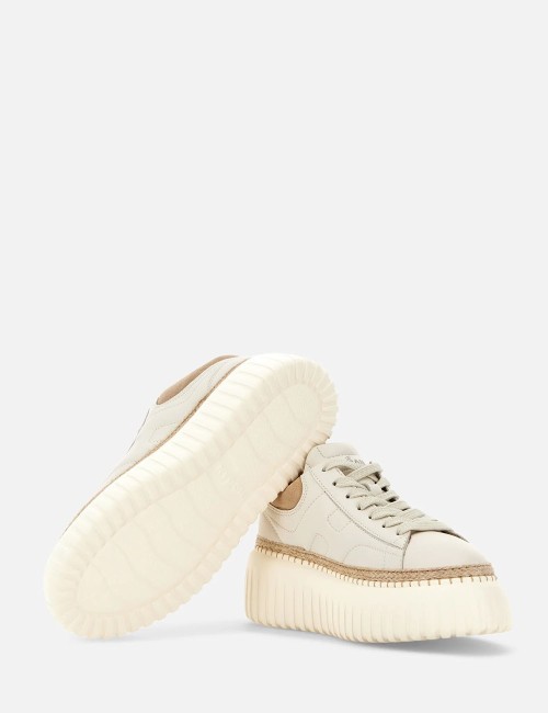 Sneakers H-Stripes Avorio Marrone