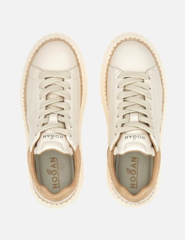 Sneakers H-Stripes Avorio Marrone