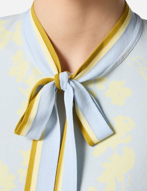 Floral jacquard top Sky Blue/Lemonade