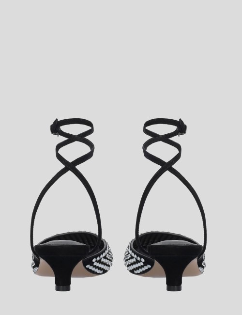 Scarpa con tacco PIA PUMP 45 con strass nera