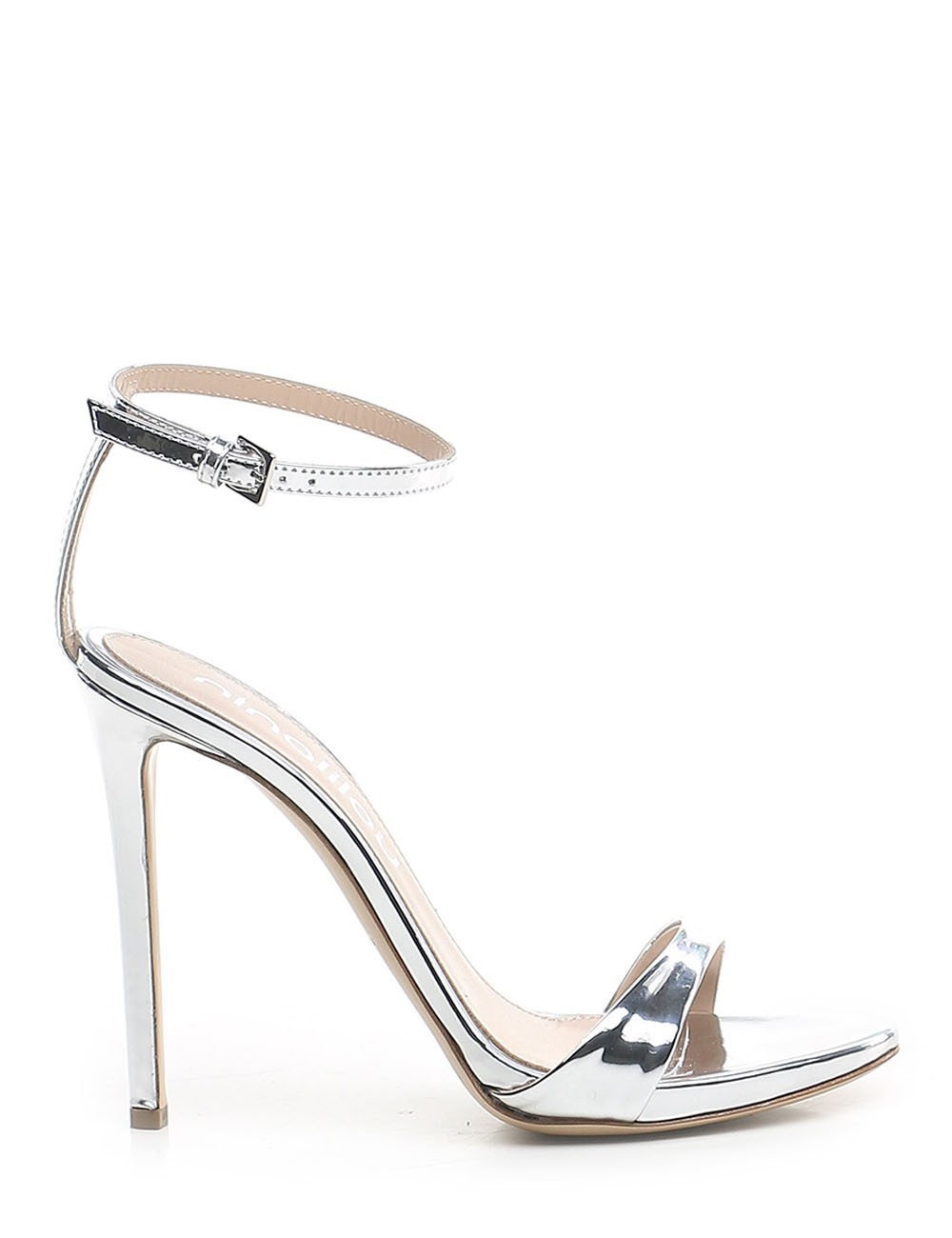 MICOL high platform sandal mirrored silver