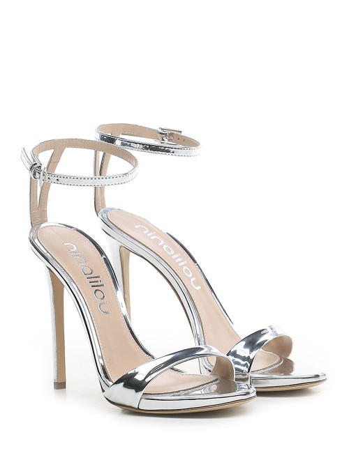 MICOL high platform sandal mirrored silver