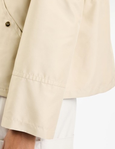 Parka Corto in Popeline Tecnico beige