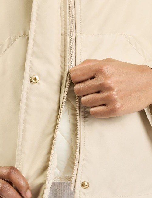 Parka Corto in Popeline Tecnico beige