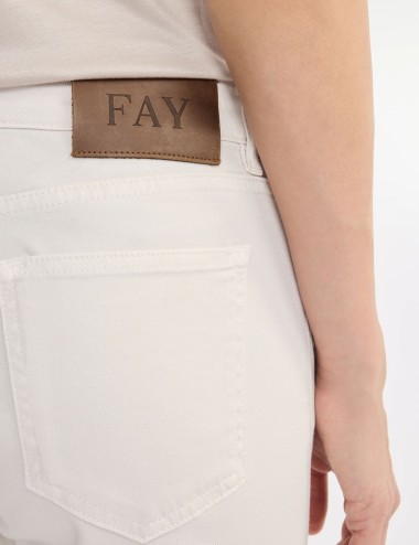 Pantaloni 5 Tasche in Cotone Stretch bianco