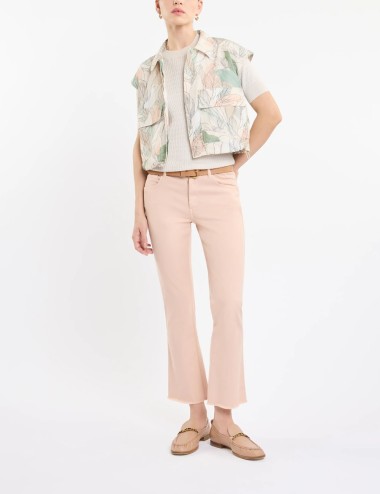 Pantaloni 5 Tasche in Cotone Stretch rosa