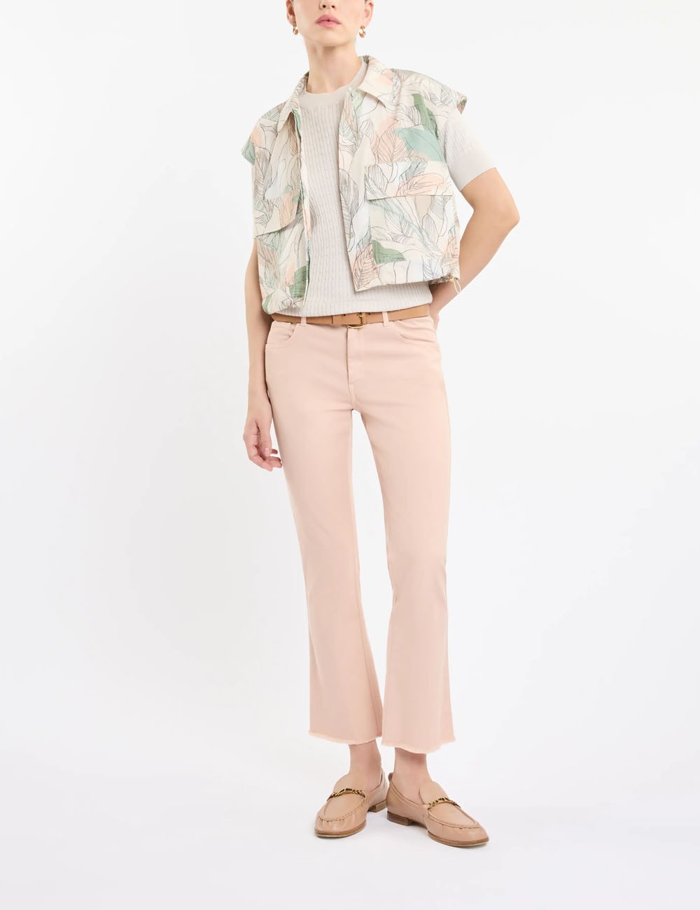 Pantaloni 5 Tasche in Cotone Stretch rosa