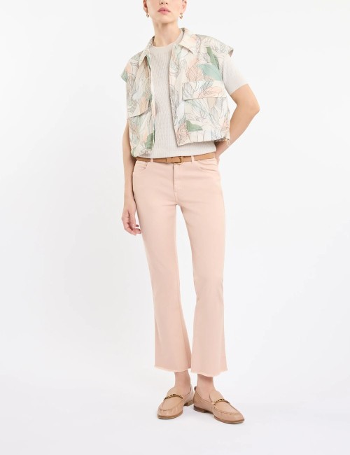 Pantaloni 5 Tasche in Cotone Stretch rosa