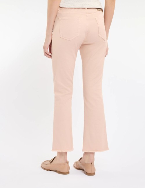 Pantaloni 5 Tasche in Cotone Stretch rosa