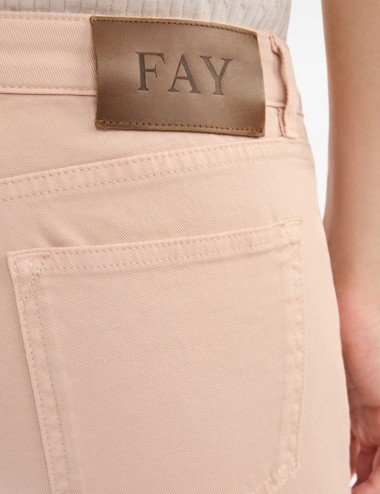 Pantaloni 5 Tasche in Cotone Stretch rosa