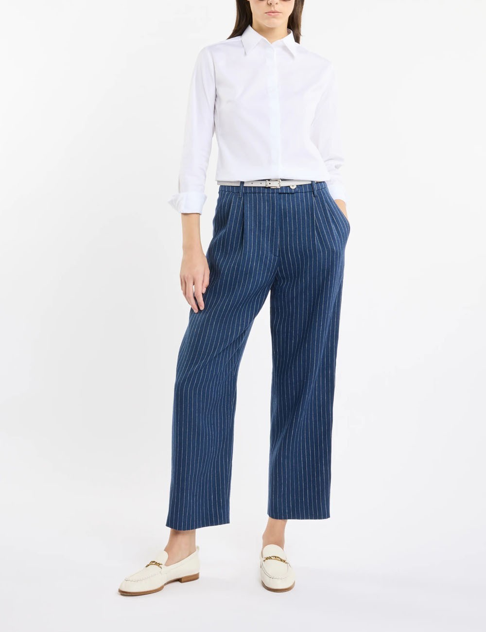 Camicia Slim in Popeline Stretch bianca