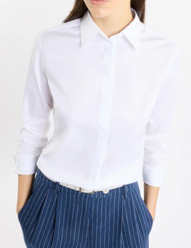 Slim Shirt in Stretch Poplin white