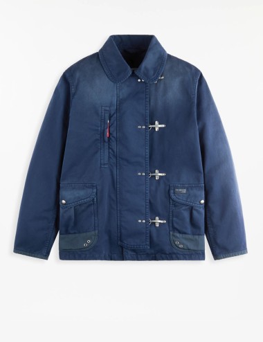 4 Ganci In Twill di Cotone - Fay Archive blu