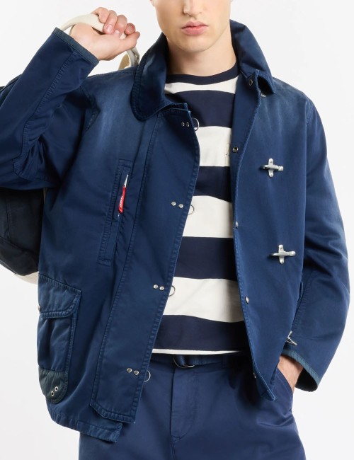 4 Ganci In Twill di Cotone - Fay Archive blu