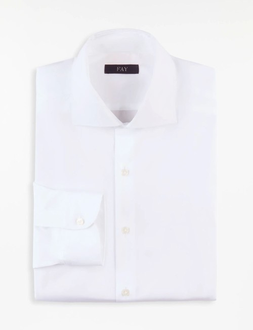 Camicia in Popeline Stretch Regular bianca