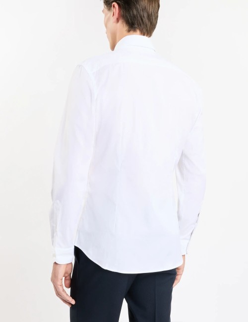 Camicia in Popeline Stretch Regular bianca