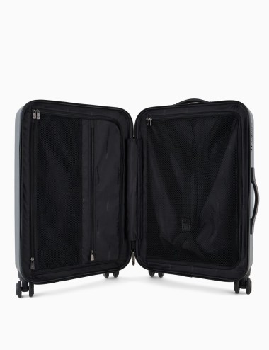 Trolley medio in ABS con maxi aquila a rilievo grigio