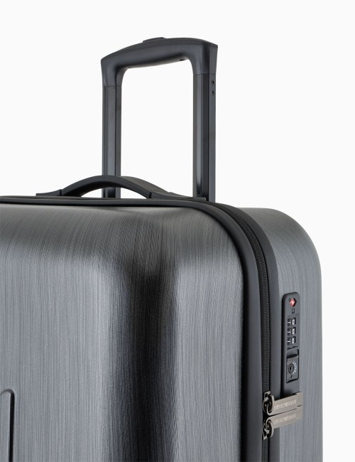 Trolley medio in ABS con maxi aquila a rilievo grigio