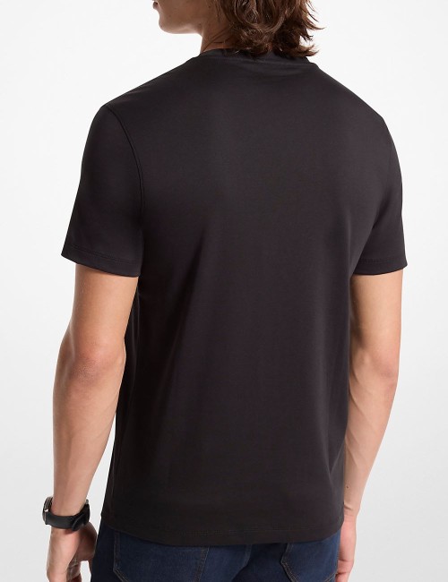 T-shirt a girocollo in cotone nera