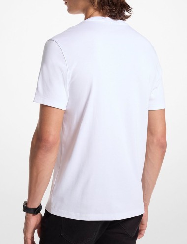 T-shirt a girocollo in cotone bianca
