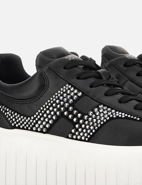 Sneakers H-Stripes con strass nero argento