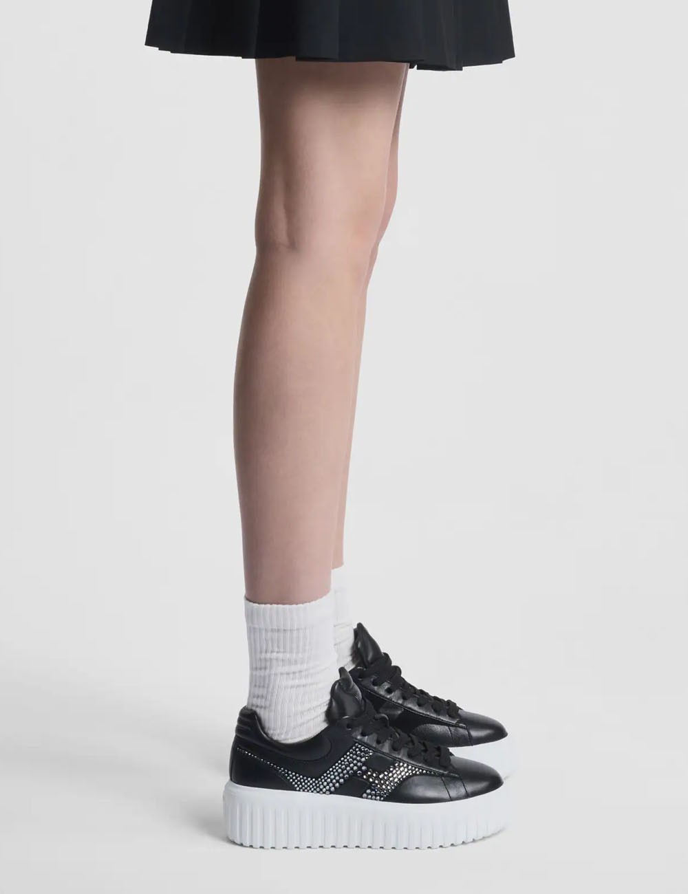 Sneakers H-Stripes con strass nero argento