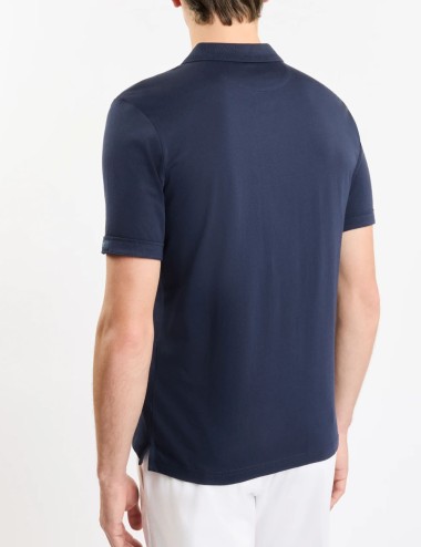 Polo in Jersey Mélange blu