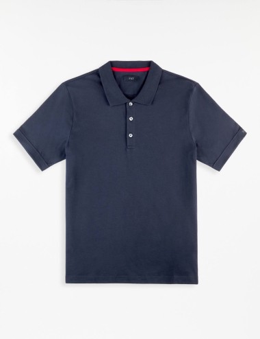 Polo in Jersey Mélange blu