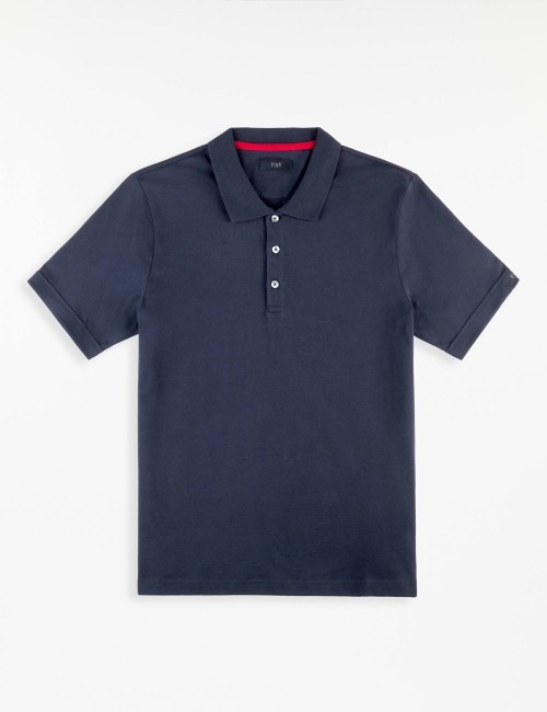 Polo in Jersey Mélange blu