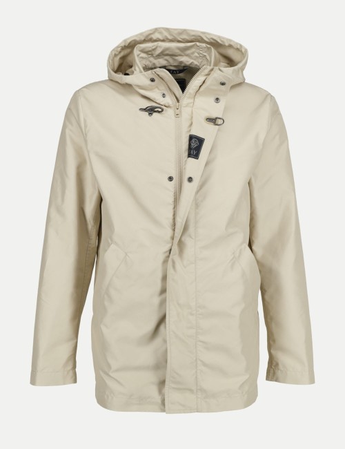 Short Parka in Technical Poplin sand