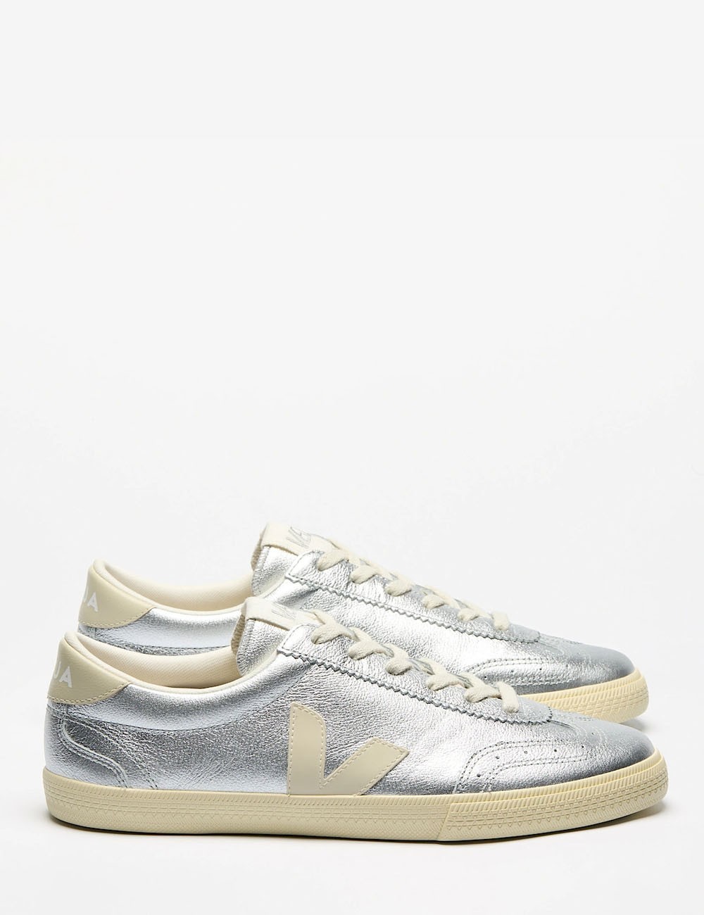 SNEAKERS VOLLEY LEATHER SILVER PIERRE