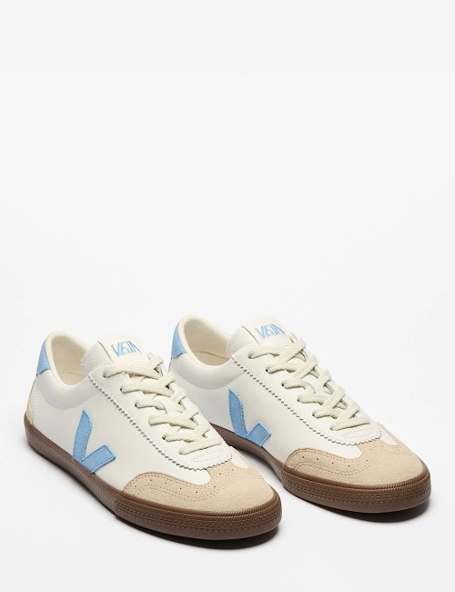 SNEAKERS VOLLEY LEATHER WHITE AQUA BARK