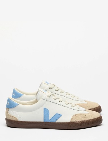 SNEAKERS VOLLEY LEATHER WHITE AQUA BARK