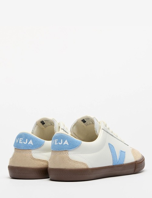 SNEAKERS VOLLEY LEATHER WHITE AQUA BARK