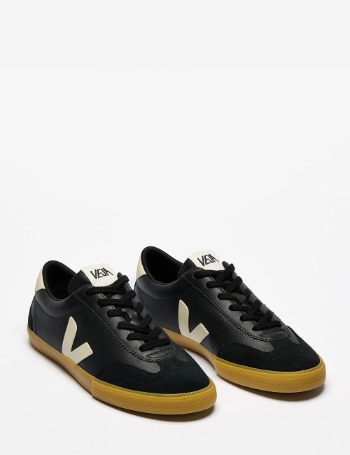 SNEAKERS VOLLEY LEATHER BLACK PIERRE