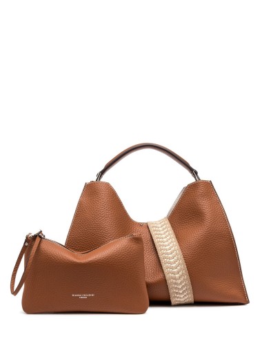 Borsa a spalla AURORA CARAMELLO-SABBIA