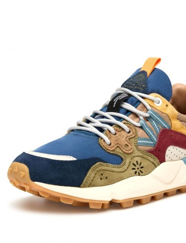 SNEAKERS YAMANO 3 MAN SUEDE/NYLON BLUE-ARMY GREEN