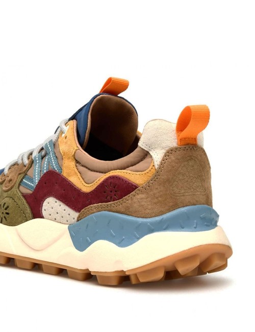 SNEAKERS YAMANO 3 MAN SUEDE/NYLON BLUE-ARMY GREEN