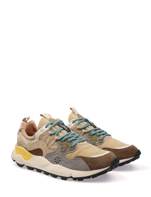 SNEAKERS YAMANO 3 MAN SUEDE/NYLON-RIPSTOP BROWN-GREY