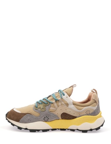 SNEAKERS YAMANO 3 MAN SUEDE/NYLON-RIPSTOP BROWN-GREY
