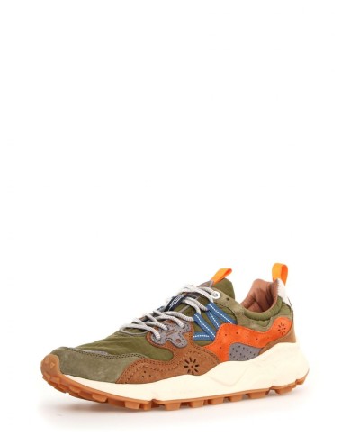 SNEAKERS YAMANO 3 MAN SUEDE/NYLON-RIPSTOP MILITARE-BROWN