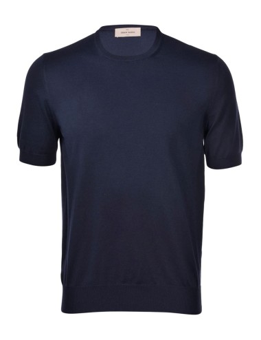 T-SHIRT IN MAGLIA COTONE ORGANICO BLU NAVY