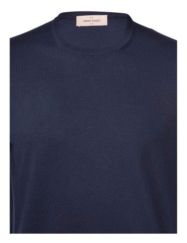 T-SHIRT IN MAGLIA COTONE ORGANICO BLU NAVY