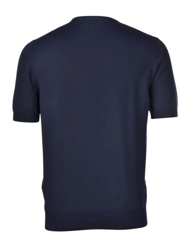T-SHIRT IN MAGLIA COTONE ORGANICO BLU NAVY