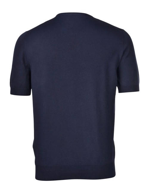 T-SHIRT IN MAGLIA COTONE ORGANICO BLU NAVY